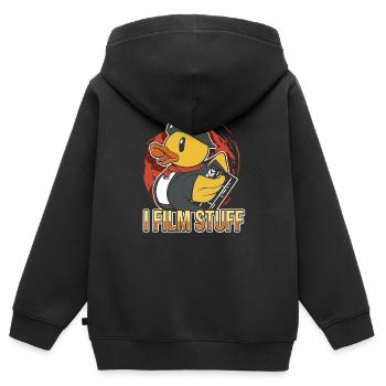 I Film Stuff - Kinder Premium Organic Zip Hoodie - Schwarz - Hinten - AI Model Kid Male (0cm)