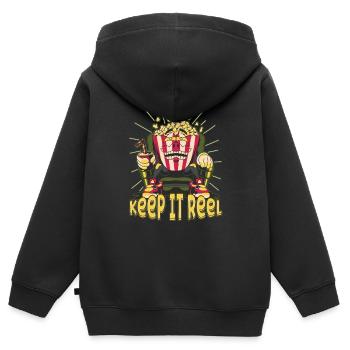 Kino Kino Film Popcorn Kinofilme - Kinder Premium Organic Zip Hoodie - Schwarz - Hinten - AI Model Kid Male (0cm)