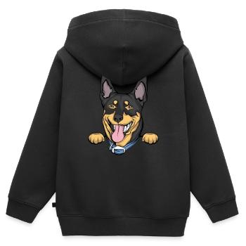 Dobermann - Kinder Premium Organic Zip Hoodie - Schwarz - Hinten - AI Model Kid Male (0cm)