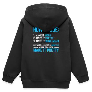 Programmer Coder Software Developer Programming Co - Kinder Premium Organic Zip Hoodie - Schwarz - Hinten - AI Model Kid Male (0cm)