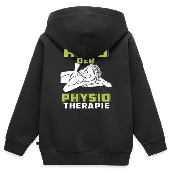 HELD DER PHYSIOTHERAPIE - Kinder Premium Organic Zip Hoodie - Schwarz - Hinten - AI Model Kid Male (0cm)