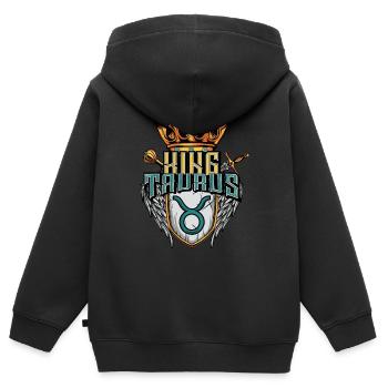 Stier Sternzeichen - Kinder Premium Organic Zip Hoodie - Schwarz - Hinten - AI Model Kid Male (0cm)
