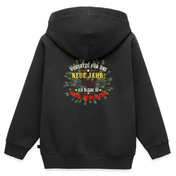 Silvester 2023 Neujahr - Kinder Premium Organic Zip Hoodie - Schwarz - Hinten - AI Model Kid Male (0cm)