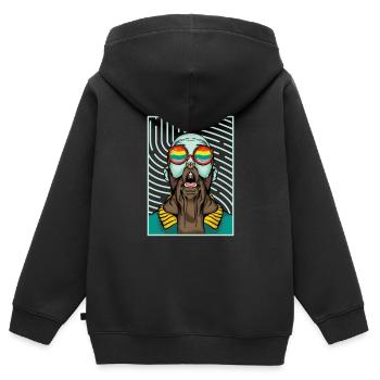 Gay pride - Kinder Premium Organic Zip Hoodie - Schwarz - Hinten - AI Model Kid Male (0cm)
