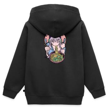 Anime Anime Manga Anime Mädchen - Kinder Premium Organic Zip Hoodie - Schwarz - Hinten - AI Model Kid Male (0cm)