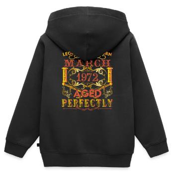 März 1972 - Geburtstag 1972 wurden Legenden geboren. - Kinder Premium Organic Zip Hoodie - Schwarz - Hinten - AI Model Kid Male (0cm)