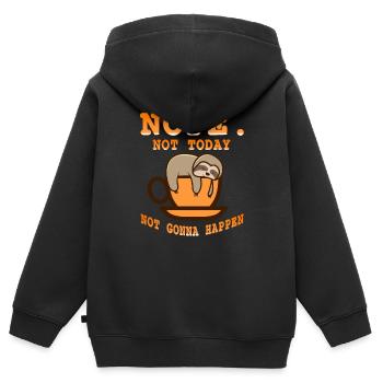Nope Not Today Not Gonna Happen Cute Lazy Sloth - Kinder Premium Organic Zip Hoodie - Schwarz - Hinten - AI Model Kid Male (0cm)