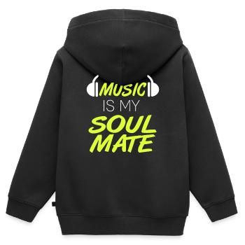 Music Is My Soulmate Retro Music Lover Designs - Kinder Premium Organic Zip Hoodie - Schwarz - Hinten - AI Model Kid Male (0cm)