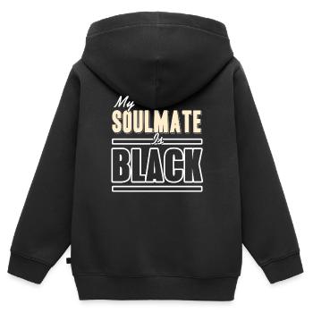 My Soulmate Is Black Cool Retro Soulmate Designs - Kinder Premium Organic Zip Hoodie - Schwarz - Hinten - AI Model Kid Male (0cm)