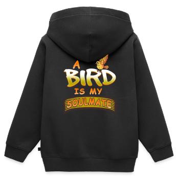A Bird Is My Soulmate Cute Retro Designs - Kinder Premium Organic Zip Hoodie - Schwarz - Hinten - AI Model Kid Male (0cm)