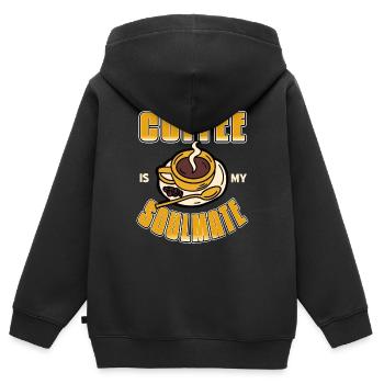 Coffee Is My Soulmate Retro Coffee Lover T-Shirt - Kinder Premium Organic Zip Hoodie - Schwarz - Hinten - AI Model Kid Male (0cm)