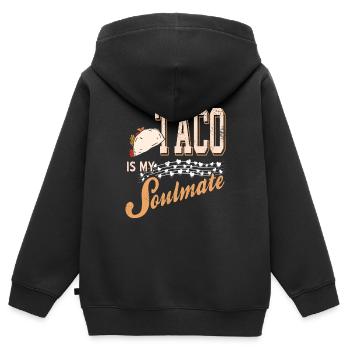 Taco Is My Soulmate Retro Taco Lover Designs - Kinder Premium Organic Zip Hoodie - Schwarz - Hinten - AI Model Kid Male (0cm)
