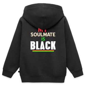 Cool Retro My Soulmate Is Black T-Shirt - Kinder Premium Organic Zip Hoodie - Schwarz - Hinten - AI Model Kid Male (0cm)