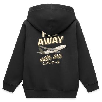 L’AVION S’ENVOLE AVEC MOI - Sweat Premium à capuche zippé enfant bio - noir - Dos - AI Model Kid Male (0cm)