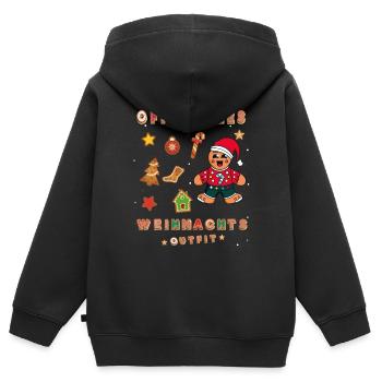 Offizielles Weihnachts outfit Lebkuchen ugly - Kinder Premium Organic Zip Hoodie - Schwarz - Hinten - AI Model Kid Male (0cm)