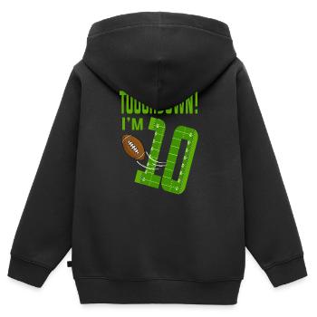 Fußballspieler-Touchdown Ich bin 10 Fußball-Geburtstag - Kinder Premium Organic Zip Hoodie - Schwarz - Hinten - AI Model Kid Male (0cm)
