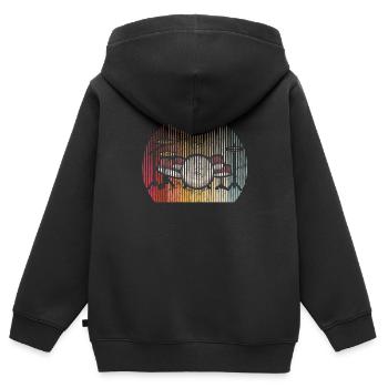 Drums Drummer Band Drumset Retro Percussion Drums - Kinder Premium Organic Zip Hoodie - Schwarz - Hinten - AI Model Kid Male (0cm)