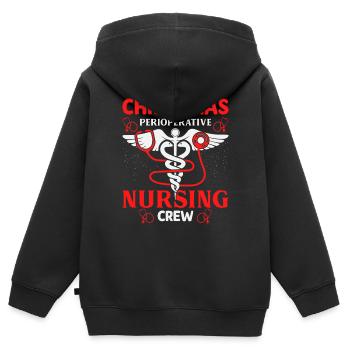 Christmas Nursing Crew Outfit - Kinder Premium Organic Zip Hoodie - Schwarz - Hinten - AI Model Kid Male (0cm)