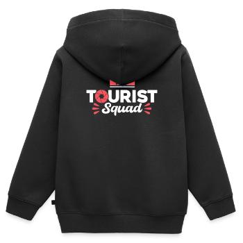 Tourist Squad Camera Girl Urlaub - Kinder Premium Organic Zip Hoodie - Schwarz - Hinten - AI Model Kid Male (0cm)