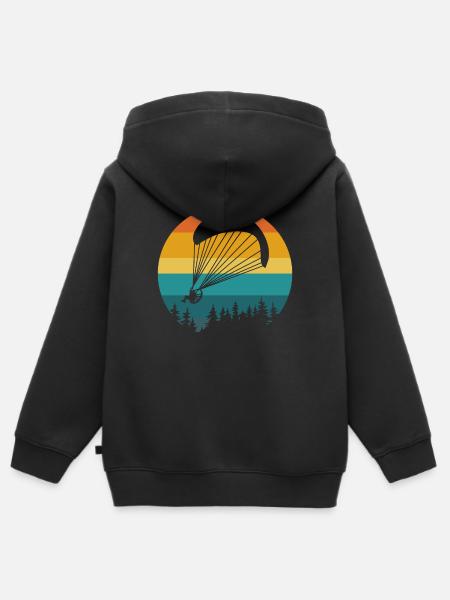 Vintage Paramotor Lover - Kids Premium Organic Zip-up Hoodie - black