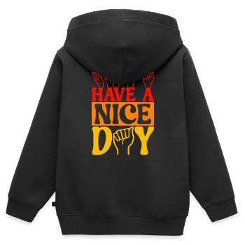 Sourds sourds muets sourds - Sweat Premium à capuche zippé enfant bio - noir - Dos - AI Model Kid Male (0cm)