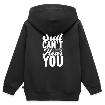 Sourds sourds muets sourds - Sweat Premium à capuche zippé enfant bio - noir - Dos - AI Model Kid Male (0cm)