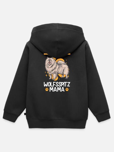 Wolfsspitz Mama deutscher Spitz Keeshond - Kinder Premium Organic Zip Hoodie - Schwarz
