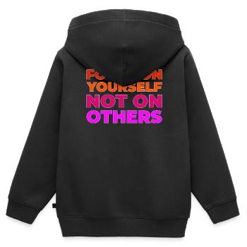 Focus on yourself - Kids Premium Organic Zip-up Hoodie - black - Back - AI Model Kid Male (0cm)