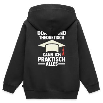 Doktor Abschluss Doktorand Promotion Doktortitel - Kinder Premium Organic Zip Hoodie - Schwarz - Hinten - AI Model Kid Male (0cm)