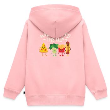 Lustige Fast Food Pizza - Kinder Premium Organic Zip Hoodie - Rosa - Hinten - AI Model Kid Female (0cm)