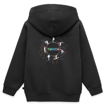 Turnen Sport, Bodenturnen - Kinder Premium Organic Zip Hoodie - Schwarz - Hinten - AI Model Kid Male (0cm)