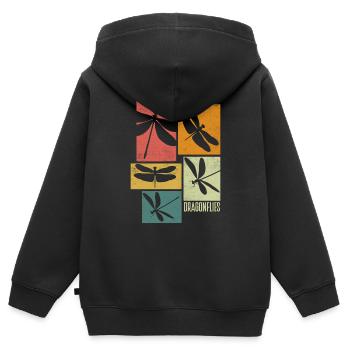 Libellenlibelle Libellen Entomologie - Kinder Premium Organic Zip Hoodie - Schwarz - Hinten - AI Model Kid Male (0cm)