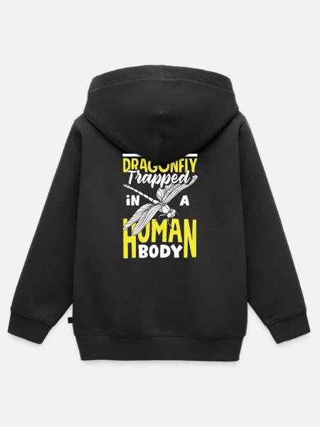 Libellenlibelle Libellen Entomologie - Kinder Premium Organic Zip Hoodie - Schwarz