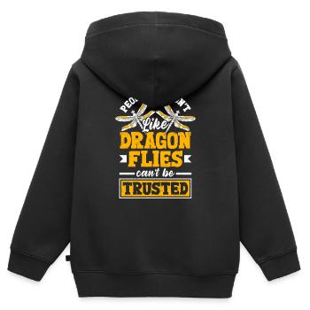 Libelle Libelle Libellen Entomologie Lustig - Kinder Premium Organic Zip Hoodie - Schwarz - Hinten - AI Model Kid Male (0cm)