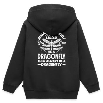 Libelle Libellen Libellen Insekten - Kinder Premium Organic Zip Hoodie - Schwarz - Hinten - AI Model Kid Male (0cm)