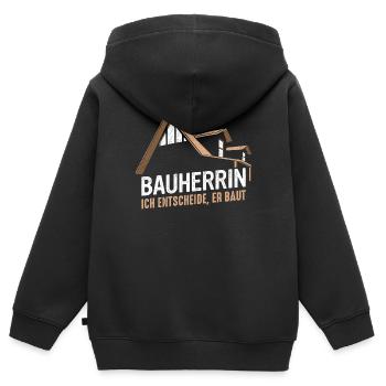 Bauherr Hausbauer Häuslebauer - Kinder Premium Organic Zip Hoodie - Schwarz - Hinten - AI Model Kid Male (0cm)
