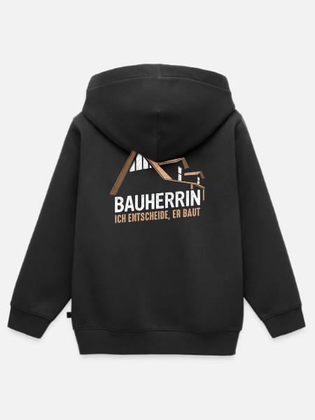Bauherr Hausbauer Häuslebauer - Kinder Premium Organic Zip Hoodie - Schwarz
