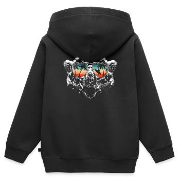 Bear Grizzly Bear Brown Bear Bear - Kids Premium Organic Zip-up Hoodie - black - Back - AI Model Kid Male (0cm)