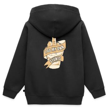 Bonne récupération Bras cassé Os cassé - Sweat Premium à capuche zippé enfant bio - noir - Dos - AI Model Kid Male (0cm)