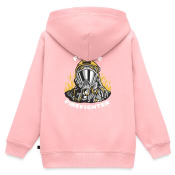 Zukünftige Feuerwehr - Kinder Premium Organic Zip Hoodie - Rosa - Hinten - AI Model Kid Female (0cm)