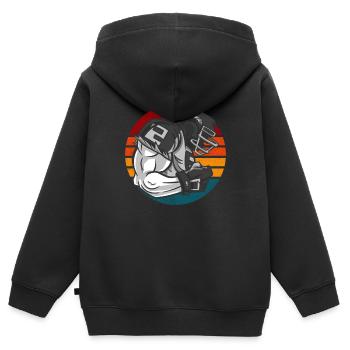 American Football Retro Vintage - Kinder Premium Organic Zip Hoodie - Schwarz - Hinten - AI Model Kid Male (0cm)