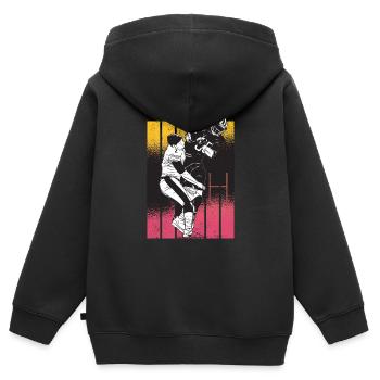 American Football Retro Vintage - Kinder Premium Organic Zip Hoodie - Schwarz - Hinten - AI Model Kid Male (0cm)