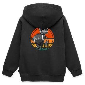 American Football Retro Vintage - Kinder Premium Organic Zip Hoodie - Schwarz - Hinten - AI Model Kid Male (0cm)
