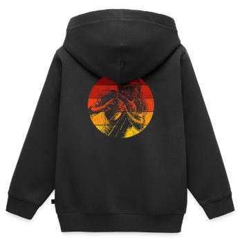 American Football Retro Vintage - Kinder Premium Organic Zip Hoodie - Schwarz - Hinten - AI Model Kid Male (0cm)