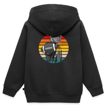 American Football Retro Vintage - Kinder Premium Organic Zip Hoodie - Schwarz - Hinten - AI Model Kid Male (0cm)