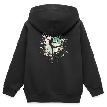 Grande éclaboussure de couleur de danse - Sweat Premium à capuche zippé enfant bio - noir - Dos - AI Model Kid Male (0cm)