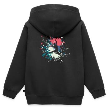Dance Expression Color Splash - Kids Premium Organic Zip-up Hoodie - black - Back - AI Model Kid Male (0cm)