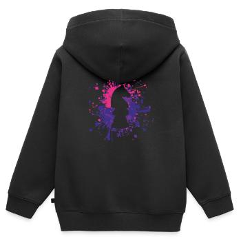 Éclaboussure de couleur de cheval d'échecs - Sweat Premium à capuche zippé enfant bio - noir - Dos - AI Model Kid Male (0cm)