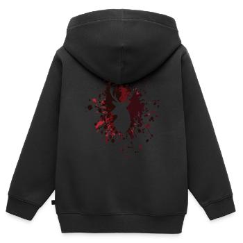 Éclaboussure de couleur de tête de cerf - Sweat Premium à capuche zippé enfant bio - noir - Dos - AI Model Kid Male (0cm)