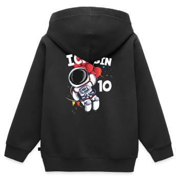Ich bin 10 Jahre Astronaut 10. Geburtstag - Kinder Premium Organic Zip Hoodie - Schwarz - Hinten - AI Model Kid Male (0cm)